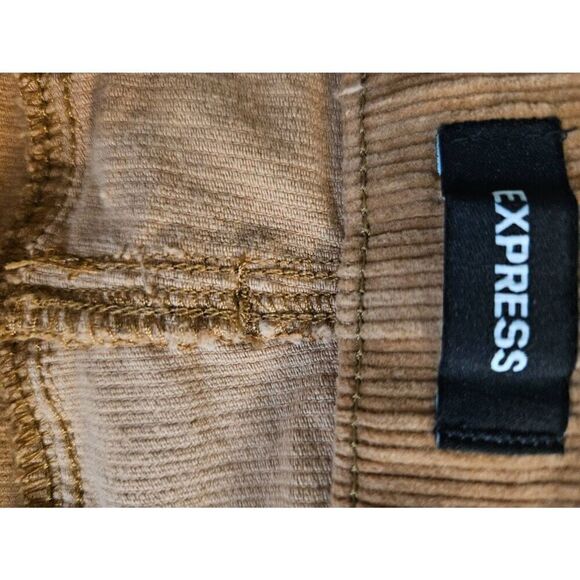 Express camel colored corduroy ankle length wide leg high rise pants. Size 12 - Picture 4 of 6
